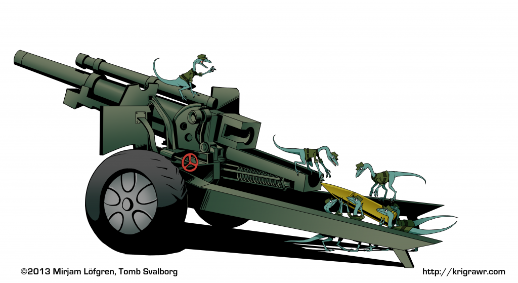 compsognathus with howitzer